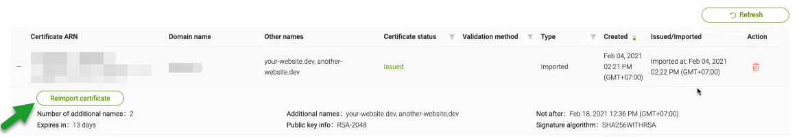 reimport cert step1
