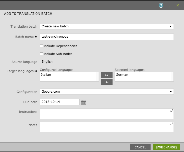 translation batch dialog