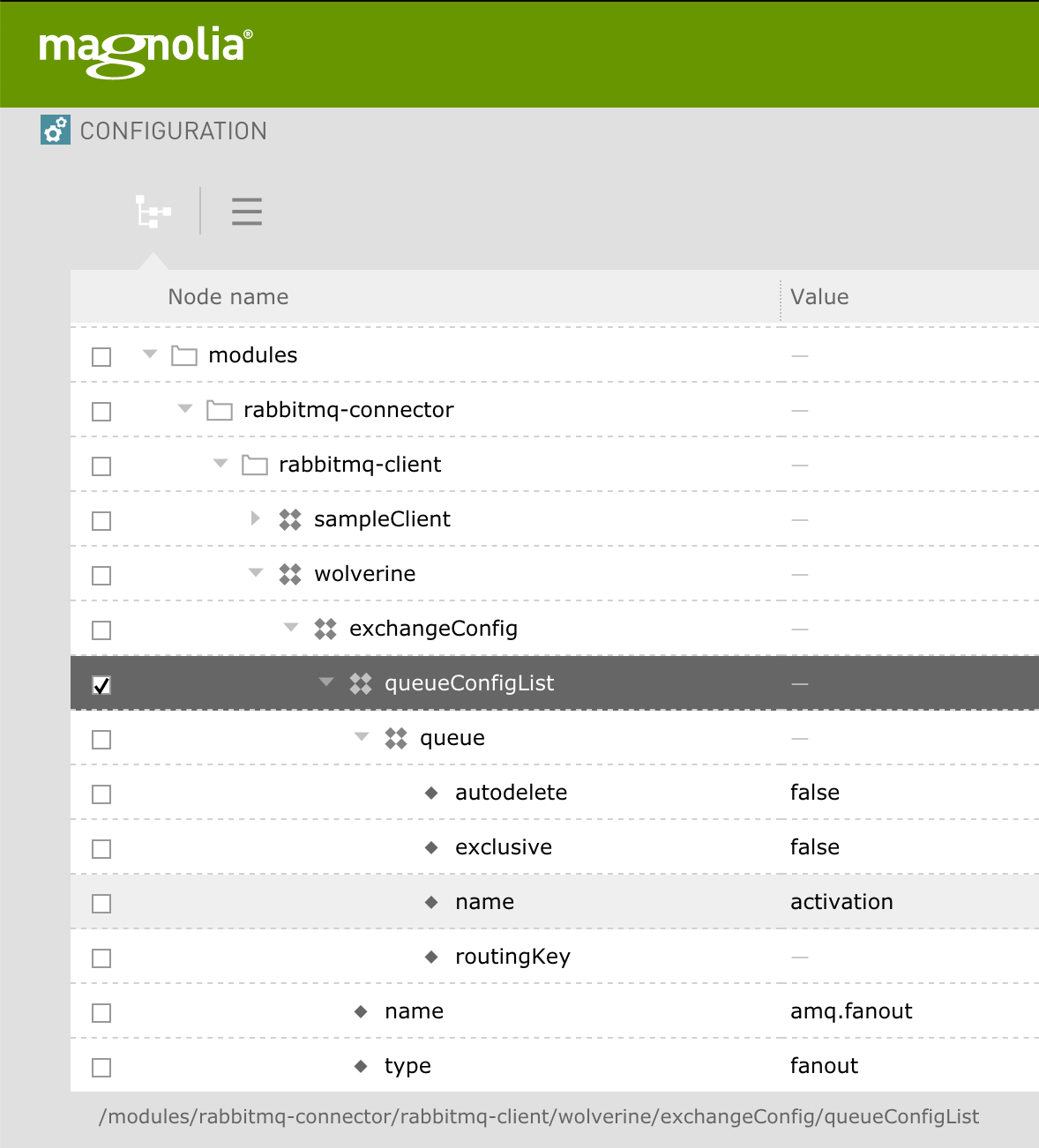 queue config pub client